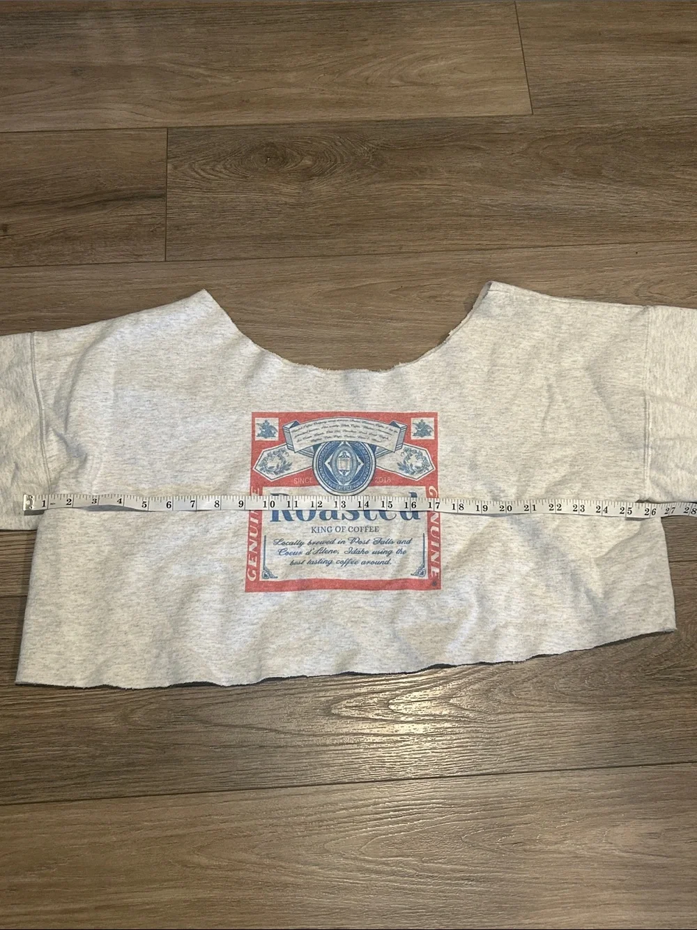Roasted Graphic Cropped Sweatshirt Light‎ Heather Gray Size Large